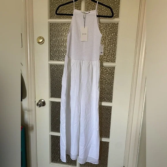 NWT Joie Smocked Midi Dress Lory Size Small in Bright White - Picture 4 of 5